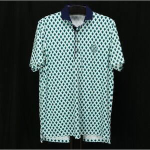 Greyson Mens M Polo Shirt Scallop Graphic Print Golf Oakland Hills Country Club